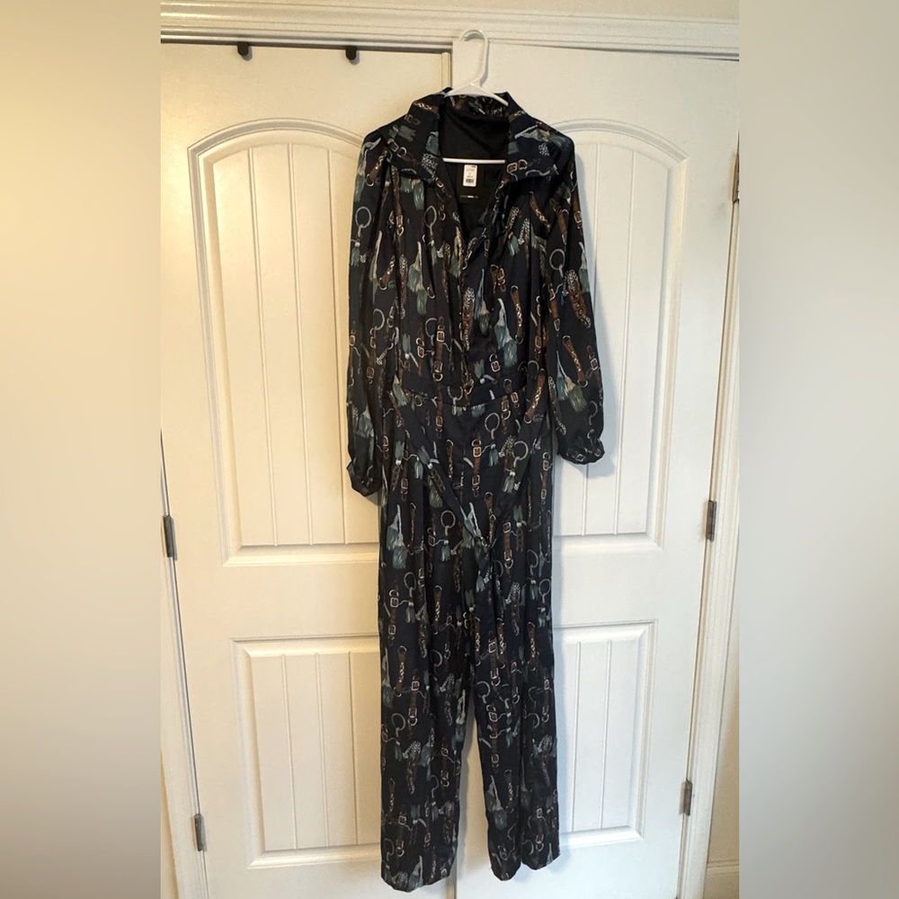 The Entertainer Satin Jumpsuit - Navy